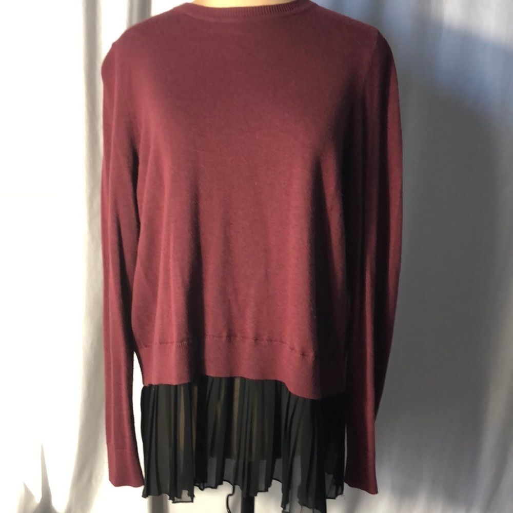 Chelsea 28 women’s 3% cashmere layered crew neck sweater XS